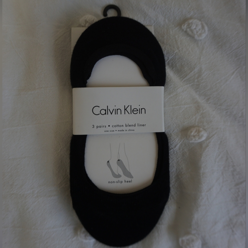 Non Slip No Show Blavk Socks - CALVIN KLEIN